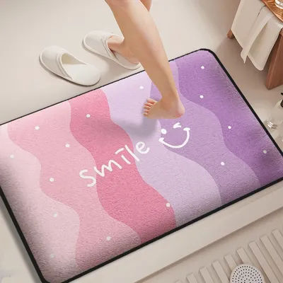 Thickened bathroom absorbent floor mat door mat toilet furry non-slip foot mat shower room floor mat bedroom door carpet