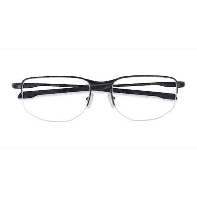 Unisex s rectangle Satin Black Metal Prescription eyeglasses - Eyebuydirect s Oakley Addams 0.5
