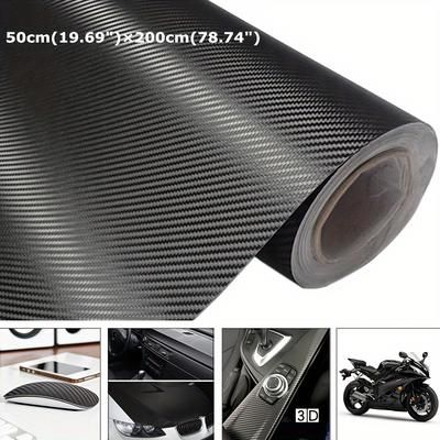 TEMU 50x200cm 3d Carbon Fiber Vinyl Wrap - Self-adhesive, Waterproof, Durable Film Protector For Most Cars And Motorcycles