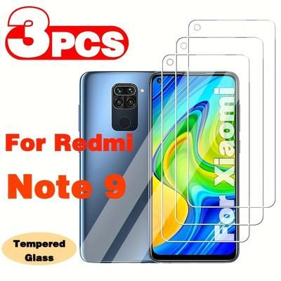 TEMU 3pcs Screen Protector Glass For Xiaomi Redmi Note 9 Tempered Glass Film For Xiaomi Redmi Note 9 Tempered Glass Film