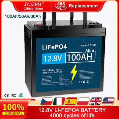 12.8V LiFePO4 Battery 100Ah12V Lithium Iron Phosphate Batteries Pack 5000 Cycles RV Cart Boat Solar Battery UK STOCK