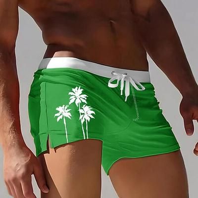 Per uomo Albero di Cocco Piante Tropicali Costumi da bagno Pantaloncini da mare Pantaloncini da Surf Misura del girovita medio Stampa 3D Hawaiano Surf Ferie Spiaggia Coulisse con fodera in rete