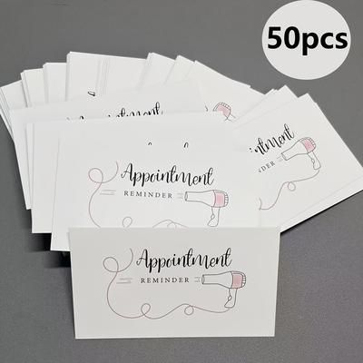 TEMU 50-pack Appointment Reminder Cards, Salon Barber Stylist Business Card, Haircut Hairstyling Appointment Slip, Client Reminder For Hairdresser