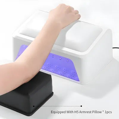 72W UV LED Nail Lamp with Arm Rest Pillow Professional Fast Curing Gel Nail Dryer with 4 Timers Auto Sensor for Salon Home Use