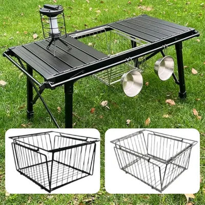 IGT Basket Folding 1 Unit Igt Drain Basket Stainless Steel Igt Camping Table Basket Lightweight Portable IGT Table Accessories