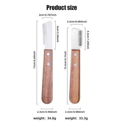 TEMU 2pcs Stainless Grooming Tools - Non-electric, Ideal For Plucking & Detangling Pet Fur
