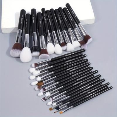 TEMU 30pcs Professional Makeup Brush Set For Eyeshadow, Powder, Blush, And Blending - Ideal For Beginner Artists And Daily Use