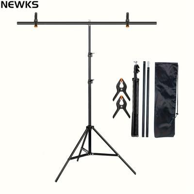 TEMU Newks T-shaped Adjustable Backdrop Stand, 6.5x4.9ft Photo Support System, Sturdy Screen Frame Kit With 2 Spring Clamps And Carry Bag For , Game Streamers, Photography