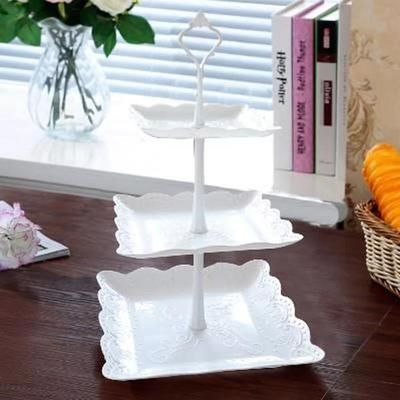 TEMU 3 Tier Plastic Cake Stand Wedding Plates Party Embossed Tableware