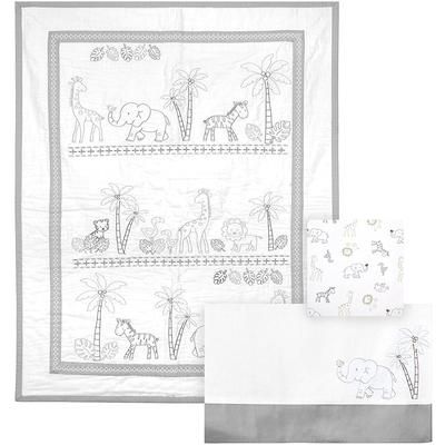 Just Born 3 Piece Crib Bedding Set - Animal Kingdom