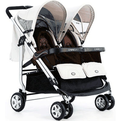 Zooper SL808G Everyday Tango Double Stroller in Coconut Waves