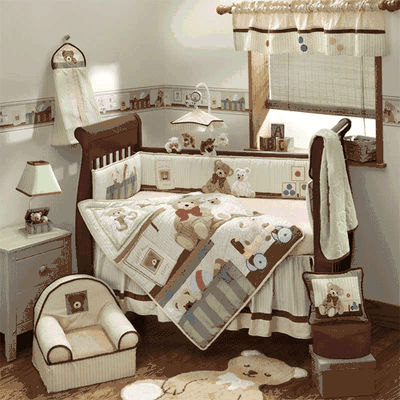 Lambs & Ivy Teddy Bear Story 6 Piece Baby Crib Bedding Set