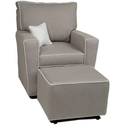 Little Castle Gliding Ottoman with Piping