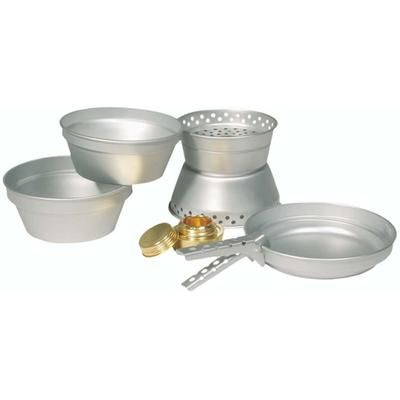MIL-TEC Aluminum Cook Set Silver 2-POTS PAN & BURNER 14660000