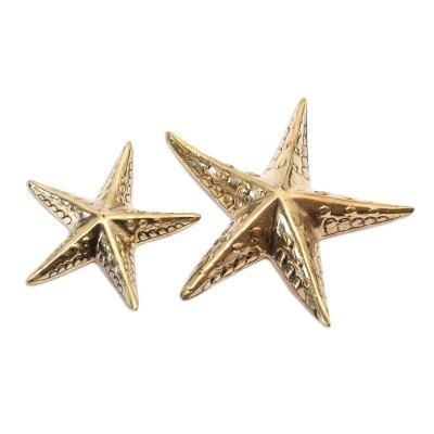 Marine Starfish,'Cast Brass Starfish Figurines (Pair)'