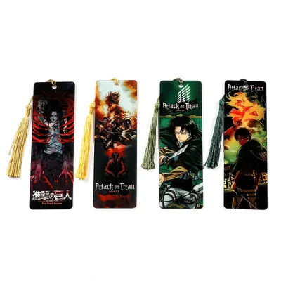 Anime Attack on Titan Bookmark - Cartoon Character Acrylic Bookmarks for Bookworms, Christmas, Birthday Gifts for Friends