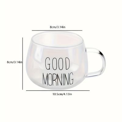 TEMU Glass Cup - Heat-resistant, Microwave Safe For Coffee, Juice & Milk - Perfect Gift For Family &