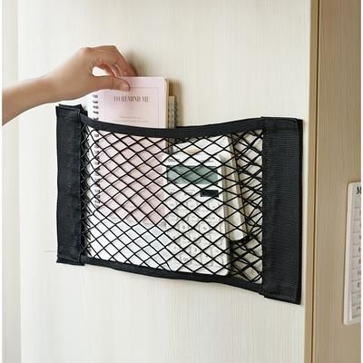 TEMU Easy-install Elastic Cargo Net With Self-adhesive Strips - Polyester Blend Organizer For Rv, Car, Suv, Truck