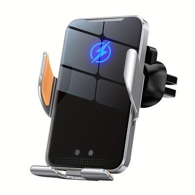 TEMU Wireless Car Charger, 15w Fast Charging Auto Clamping Car Charger Hands Free Phone Mount Air Vent Cell Phone Holder For Iphone 15 14 11 Pro Xs Xr X 8, Galaxy S24 Ultra S23 S22 S21, S20, S10+