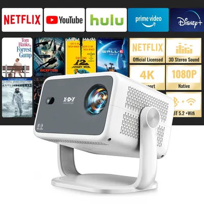 Netflix Official 4K Supported Smart projector 650 Ansi AI Voice Recognition Auto Focus & Keystone Projector for Home Movie
