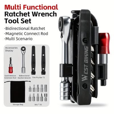TEMU West Biking Bike Repair Kit Tool Kit Contains 14-in-1 Tool Outdoor Cycling Emergency Repair Maintenance Tools For Road Bikes And Mountain Bikes