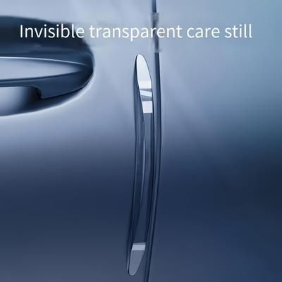 TEMU 6pcs Invisible Pu Car Door Edge Guards - Scratch-resistant, Transparent Anti-collision Stickers With Bonus Rearview Mirror Protection