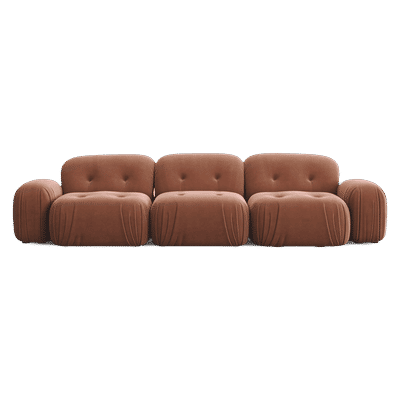 Rune Sectional Sofa Terracotta Velvet