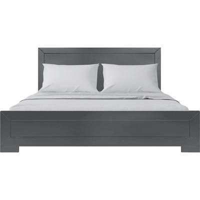 Oxford Platform Bed, Walnut, Twin by Camden Isle in Charcoal (Size FULL)
