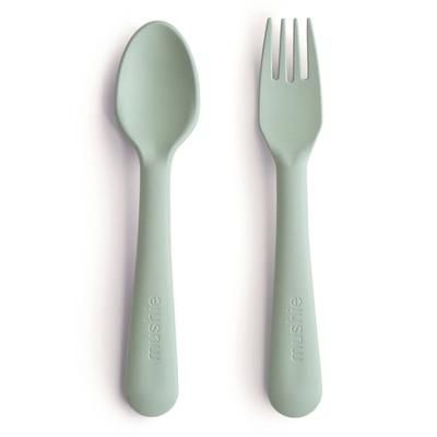 Mushie Fork and Spoon Set - Sage