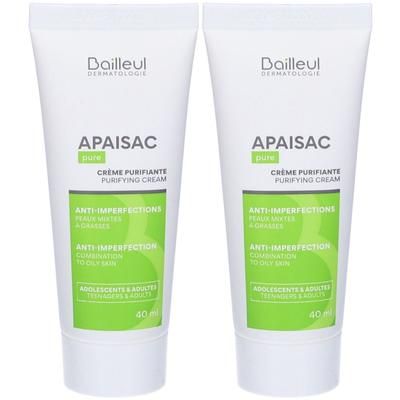 Apaisac Pure Crema Purificante Set da 2 2x40 ml Emulsione