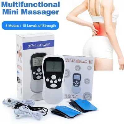 TENS Eletric Professional Muscle Stimulator Physiotherapy 8 Modes EMS Unit Machine Electrostimulator Pulse Body Massager Pads