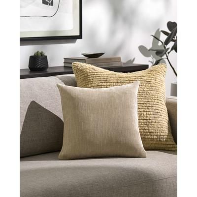 Zihna 18" Square Modern Beige/Pearl/Ivory Throw Pillow - Boutique Rugs
