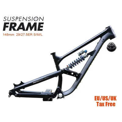 Full Suspension Aluminum Frame for Bike, Soft Tail, 29/27.5 er, DH, XC, AM, MTB Frameset ,Boost 12X148mm, 4 Links, DPD to EU UK