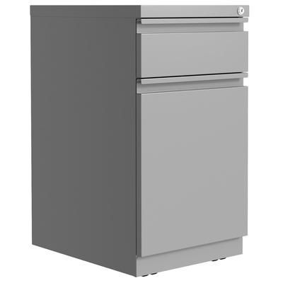 Lorell 03104 Backpack Drawer Mobile Pedestal File, 15" x 27.8" x 20", 2 x Box Drawer(s), File Drawer(s), Finish: Silver LLR03104