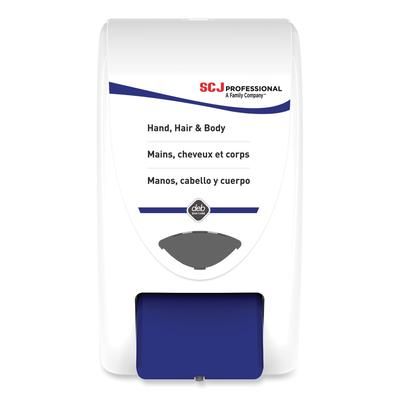 SC Johnson Professional Cleanse Hand, Hair and Body Dispenser, 2 L, 6.4 x 5.7 x 11.5, White/Blue, 15/Carton (SJNSHW2LDP)