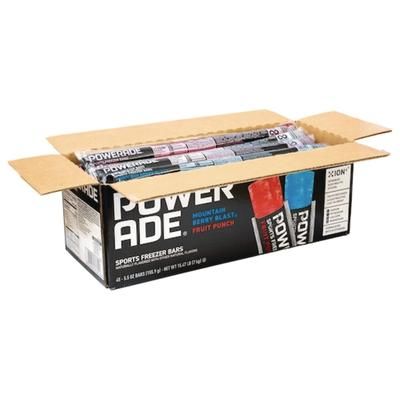 POWERADE Sport Electrolytes Freezer Bars, Berry Blast, Fruit Punch, 5.5 oz, Bar, 45/Carton (GRR30700436)