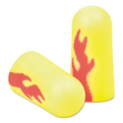3M 312-1252 E-A-Rsoft Blasts Earplugs, Uncorded, Foam, Yellow Neon/Red Flame, 200 Pairs - Box of 200 MMM3121252