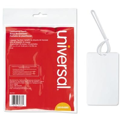 Universal Office Products 84660 Laminating Pouches, 5 mil, 2.5" x 4.25", Gloss Clear, 25/Pack - Pack of 25 UNV84660