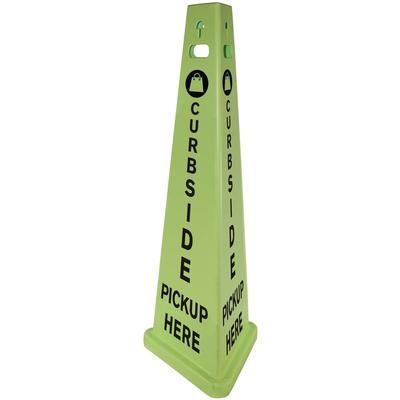 Impact Products 9140PUKIT 3-sided Curbside Pickup Safety Sign, 3/Carton, Fluorescent Yellow - Case of 3 IMP9140PUKIT