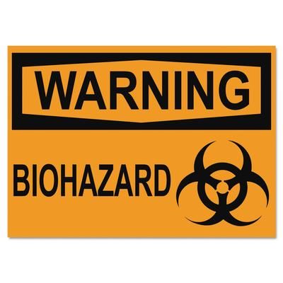 U.S. Stamp & Sign 5498 OSHA Safety Signs, WARNING BIOHAZARD, Orange/Black, 10 x 14 USS5498