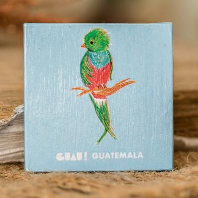 'Traditional Quetzal Bird-Themed Paper Magnet from Guatemala'