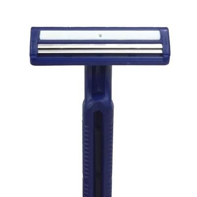 Medline Twin-Blade Facial Razors With Lubrication Strip, Pack Of 500
