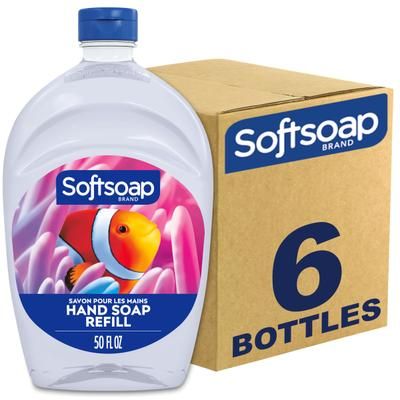 Softsoap Aquarium Soap Refill - Fresh Scent - 50 Fl Oz (1478.7 Ml) - Flip Top Bottle Dispenser - Dirt Remover, Bacteria Remover - Hand - Clear
