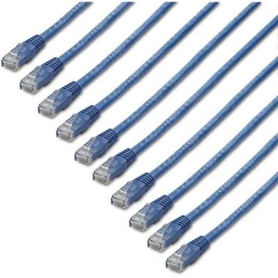 Startech.com 6 Ftcat6 Cable - 10 Pack - Blue Cat6 Ethernet Cords - Molded Rj45 Connectors - Etl Verified - 24 Awg (C6Patch6Bl10Pk)