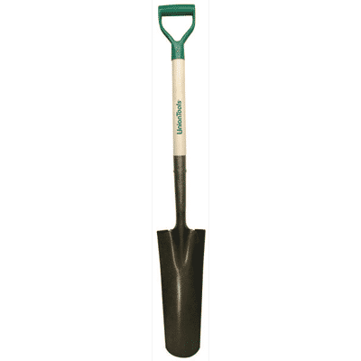 Union Tools Drain & Post Spades, 16 X 4.75 Round Blade, 27 In White Ash Poly Big Grip D-Grip