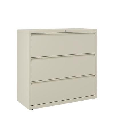 Workpro 42"w X 18-5/8"d Lateral 3-Drawer File Cabinet, Putty