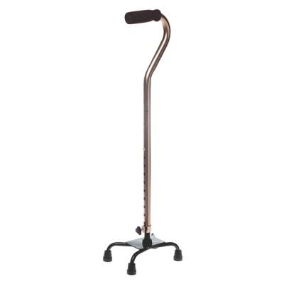 Medline Adjustable Foam Handle Aluminum Quad Cane, 29" - 38"h X 6"w X 8"d, Bronze