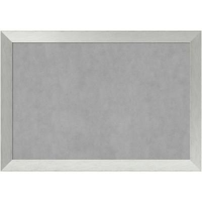 Amanti Art Magnetic Bulletin Board, Aluminum/steel, 40" X 28", Brushed Sterling Silver Wood Frame