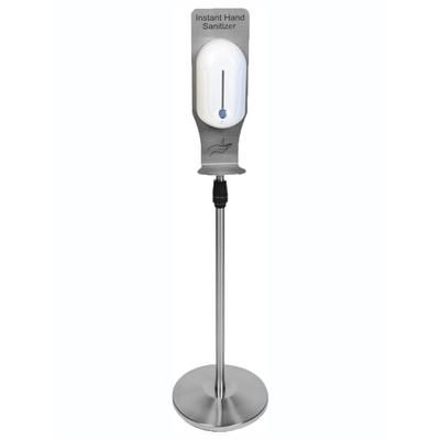 Csl Touch-Free Hand Sanitizer Dispenser And Stand, 48"h X 14"w X 14"d, Silver/white