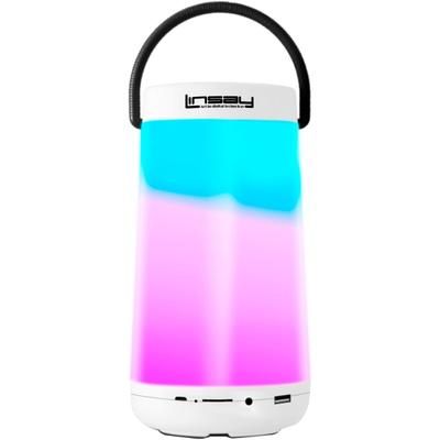 Linsay Led Light Show Indoor/outdoor Portable Bluetooth Speaker, 9"h X 4"w X 3.5"d, White, Slp-500Cw